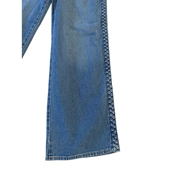 OLD NAVY Extra High Rise Sky Hi Wide Leg Braided Jeans Size 10 NEW NWT - Picture 8 of 9